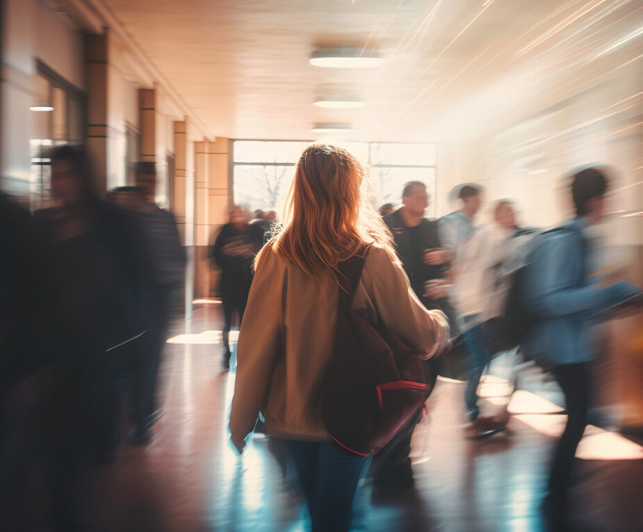 Adult in a crowd.